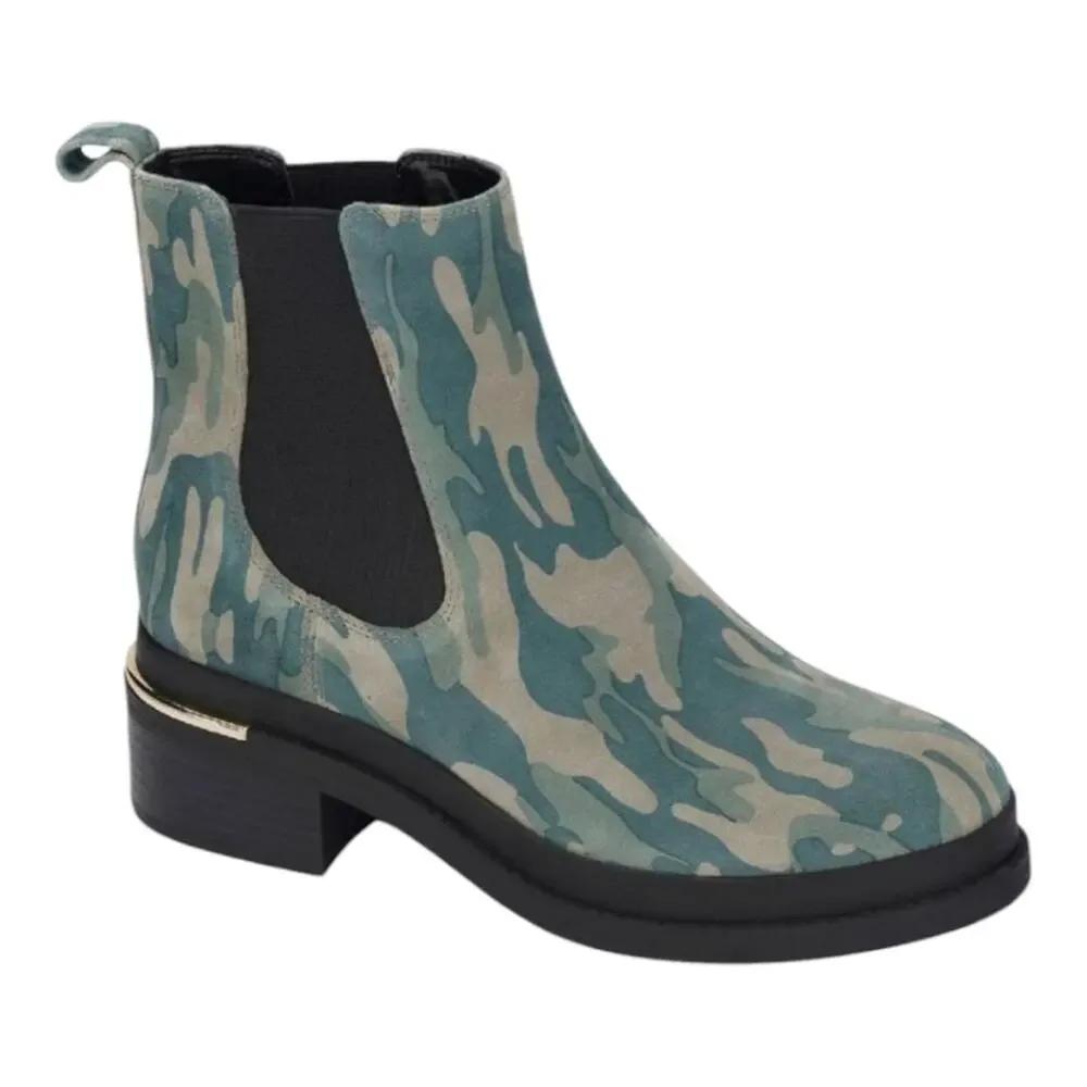Kenneth Cole Suede Levon Leather‎ Camouflage Chelsea Boots Size 7 New